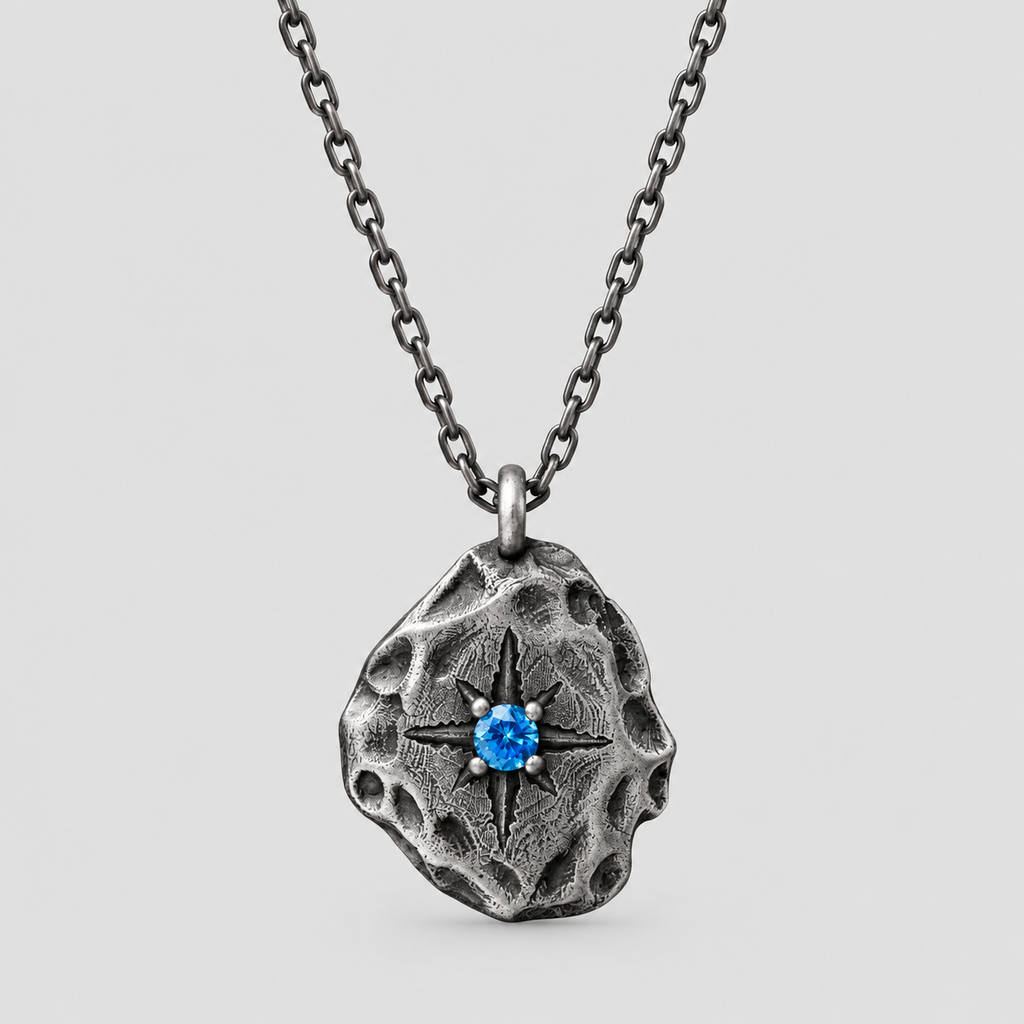 "Meteor" — 999 Fine Silver Necklace · Celestial Collection
