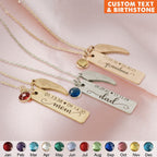 Memorial wing and birthstone necklace — example engraving, view 3
