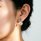 Minimalist zircon stud earrings detail