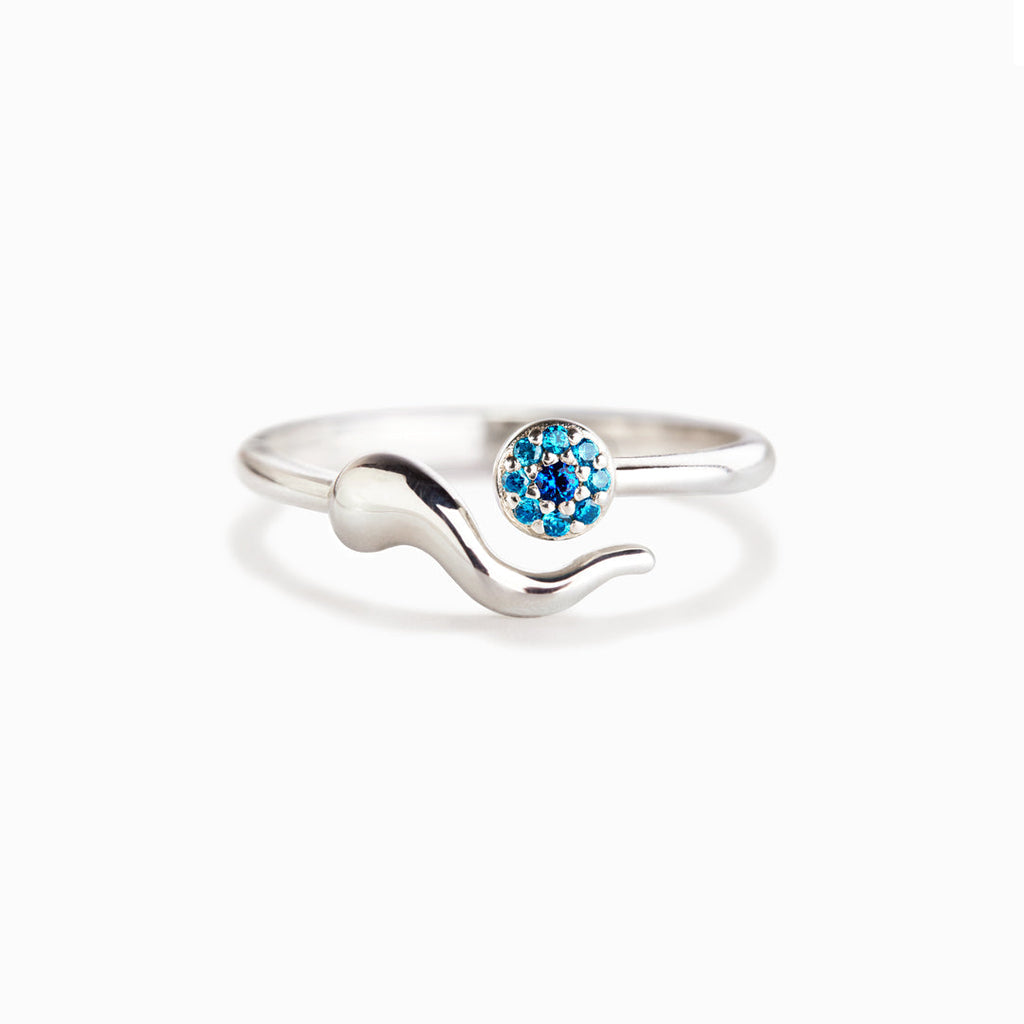 All Is Good Italian Horn Evil Eye Ring
