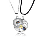 100 Languages I Love You Necklace Projection Pendant Sun And Moon Couple Gift