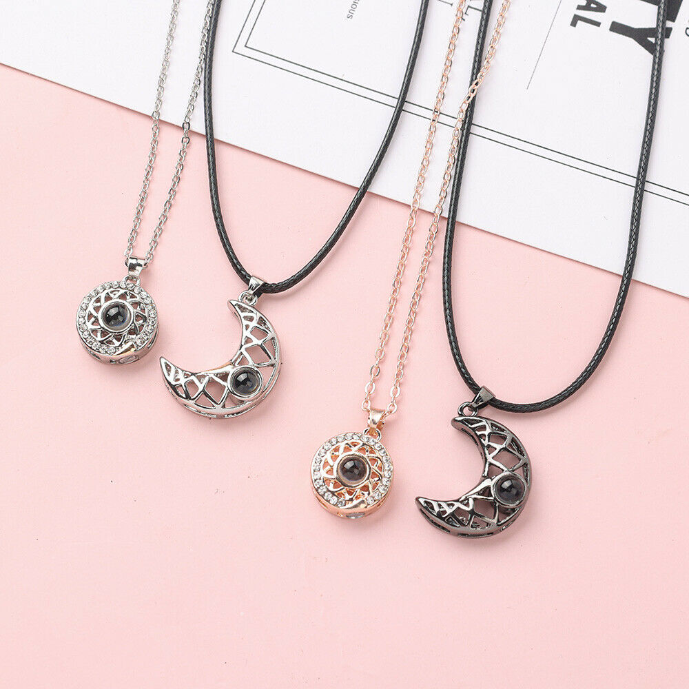 100 Languages I Love You Necklace Projection Pendant Sun And Moon Couple Gift