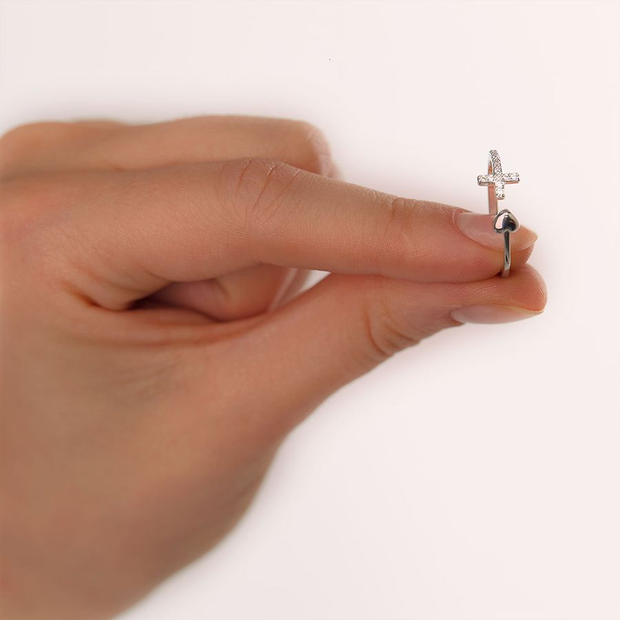 To My Daughter Pray Through It Heart And Cross Ring