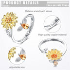 "You Are My Sunshine" Rotating Sunflower Ring