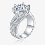 3-Carat Super Sparkling Round Moissanite Ring