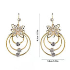 Italian Style Crystal Lotus Hoop Earrings