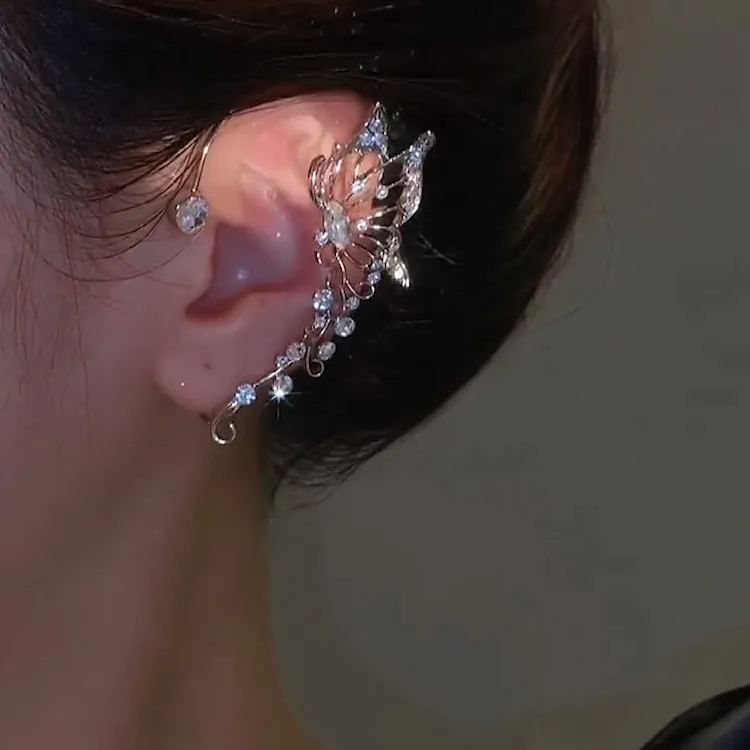 Hollow Butterfly Style Zircon Earrings
