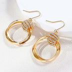 Mother'S Day French Style Crystal Hoop Earrings
