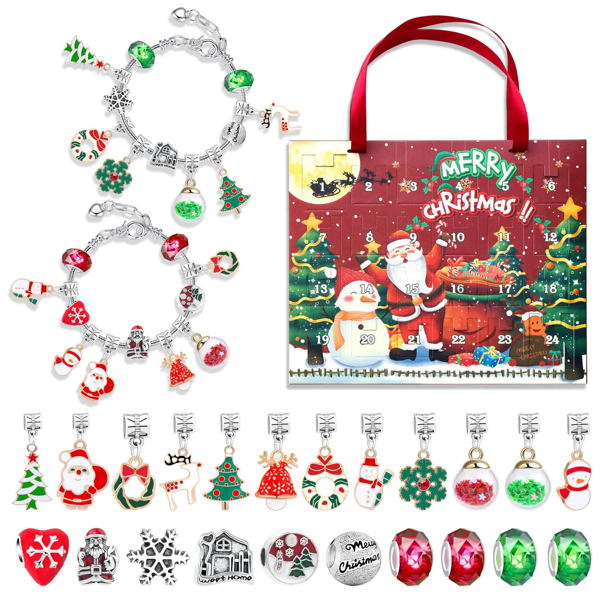 Diy Christmas Advent Calendar Bracelets Set