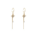 Shiny Lotus Tassel Earrings