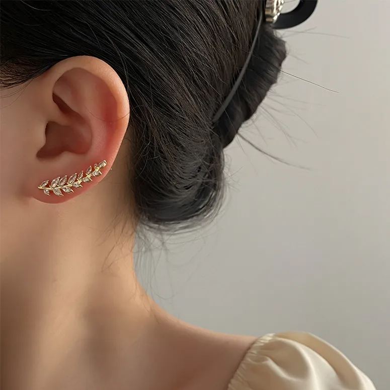 Leaf Zircon Earrings