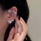 Sparkling Snowflake Zircon Earrings