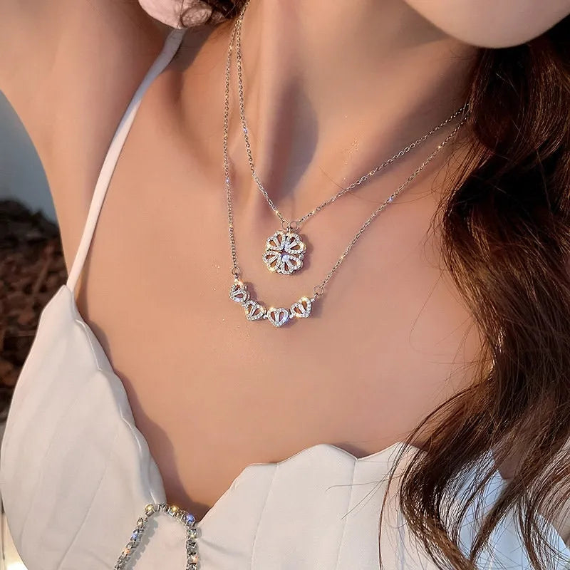 Four Leaf Heart Shape Lucky Necklace