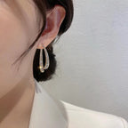 French Cross Mermaid Zircon Earrings