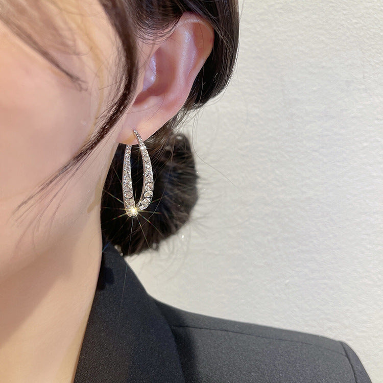 French Cross Mermaid Zircon Earrings