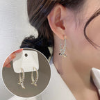 French Cross Mermaid Zircon Earrings