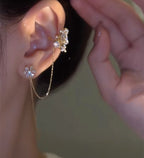 Flower Butterfly Tassel Style Zircon Earrings