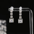 French Style Square Zircon Earrings
