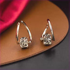 French Style Minimalist Rotatable Zircon Earrings