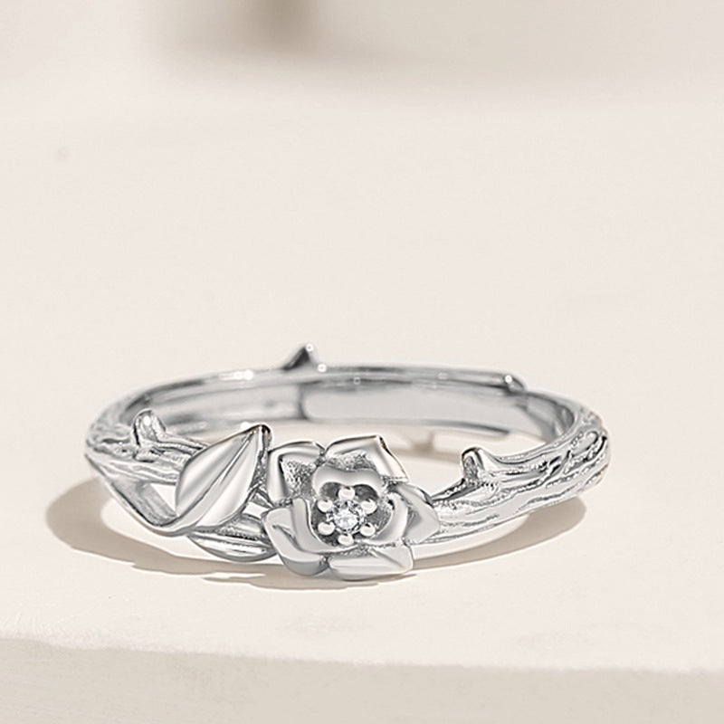 Thorns and Roses S925 Silver Couple Ring