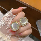 Italian Style Opal Vintage Earrings