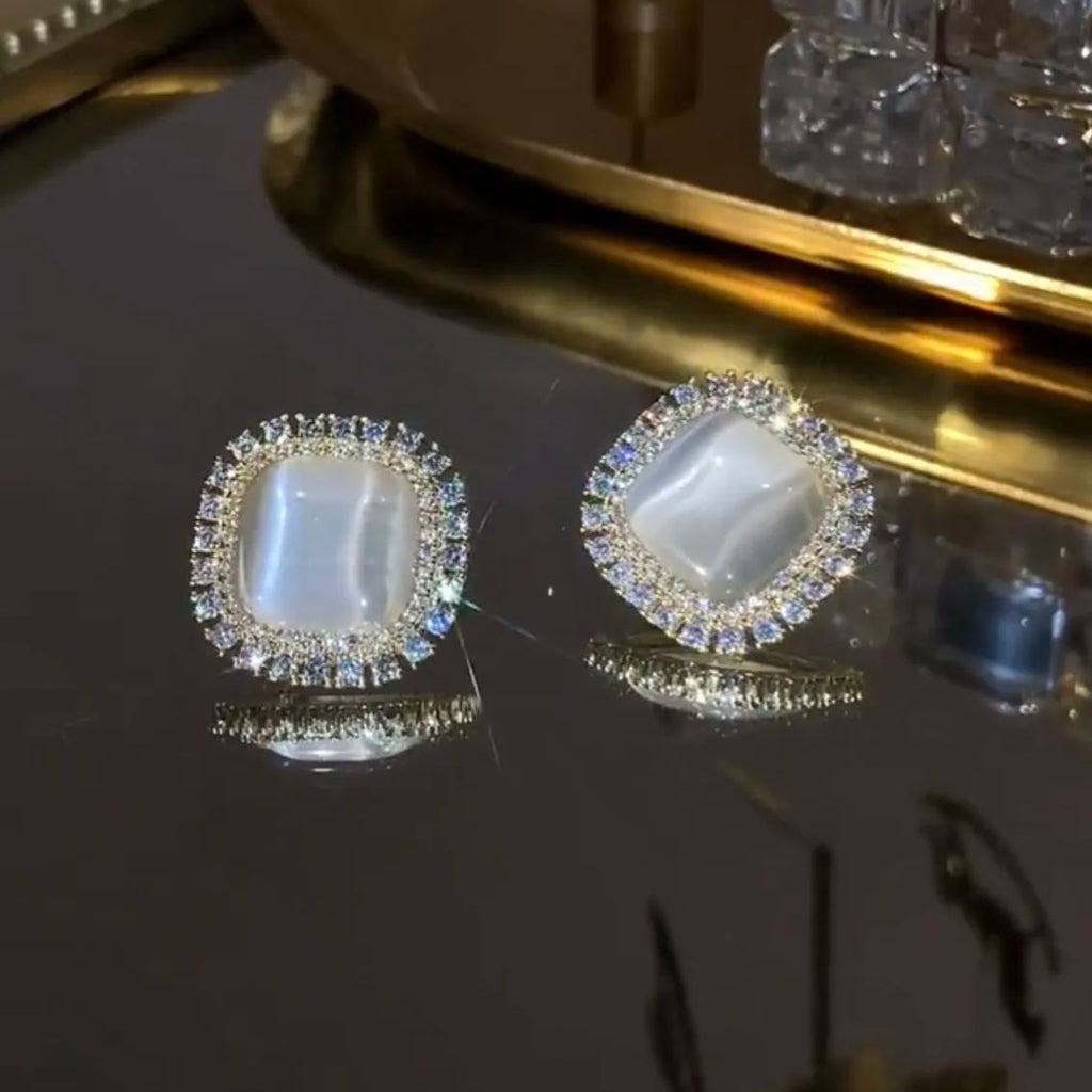 Italian Style Opal Vintage Earrings