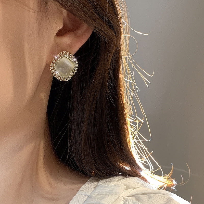 Italian Style Opal Vintage Earrings