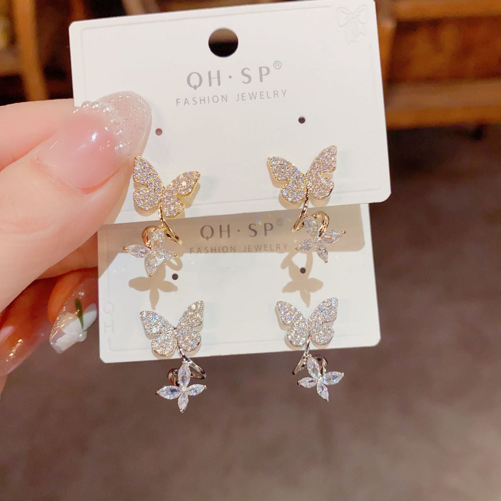 Butterfly Zircon Stud Earrings