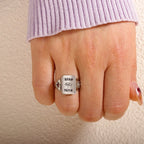 For Love - Custom Names And Birthstones Dainty Ring