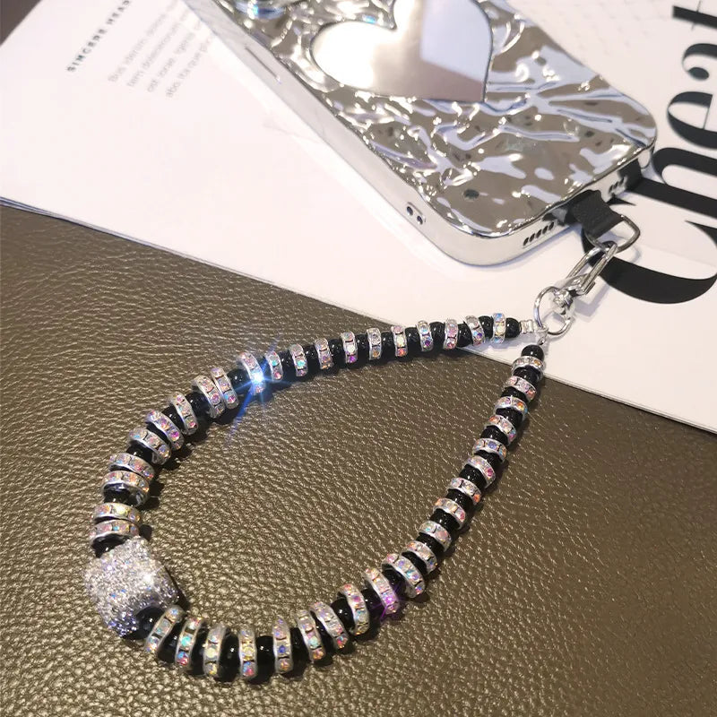 Sparkling Diamond Square Rhinestone Phone Lanyard
