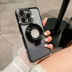 Glitter Diamond Magnetic Ring Holder Case for iPhone
