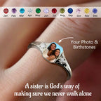 For Sister - Photo Birthstone Custom Ring