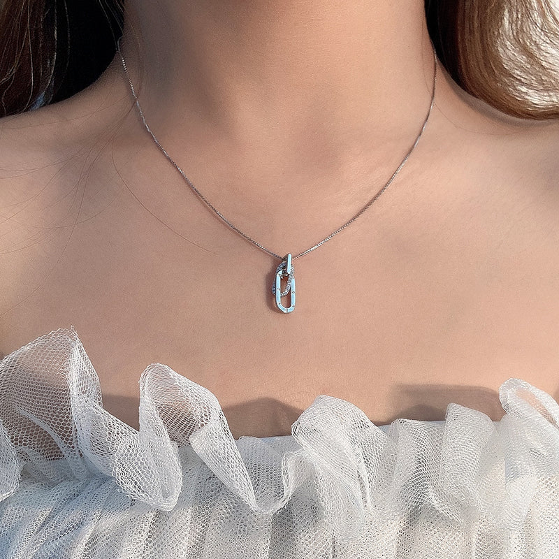 For Unbiological Daughter - We Are Forever Linked Together Interlocking Necklace