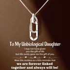 For Unbiological Daughter - We Are Forever Linked Together Interlocking Necklace
