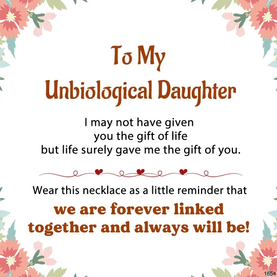 For Unbiological Daughter - We Are Forever Linked Together Interlocking Necklace