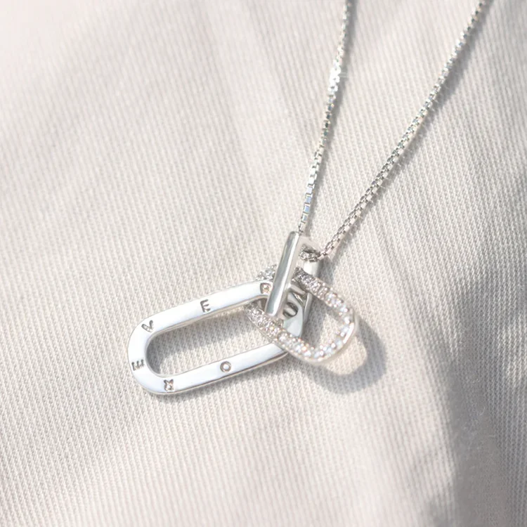 For Unbiological Daughter - We Are Forever Linked Together Interlocking Necklace