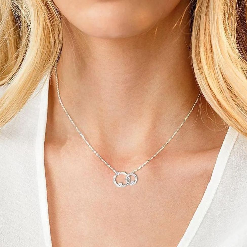 For My Granddaughter - I Always With You Double Circle Necklace