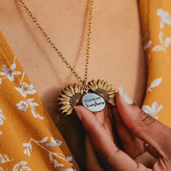 "You Are My Sunshine" Sunflower Necklace