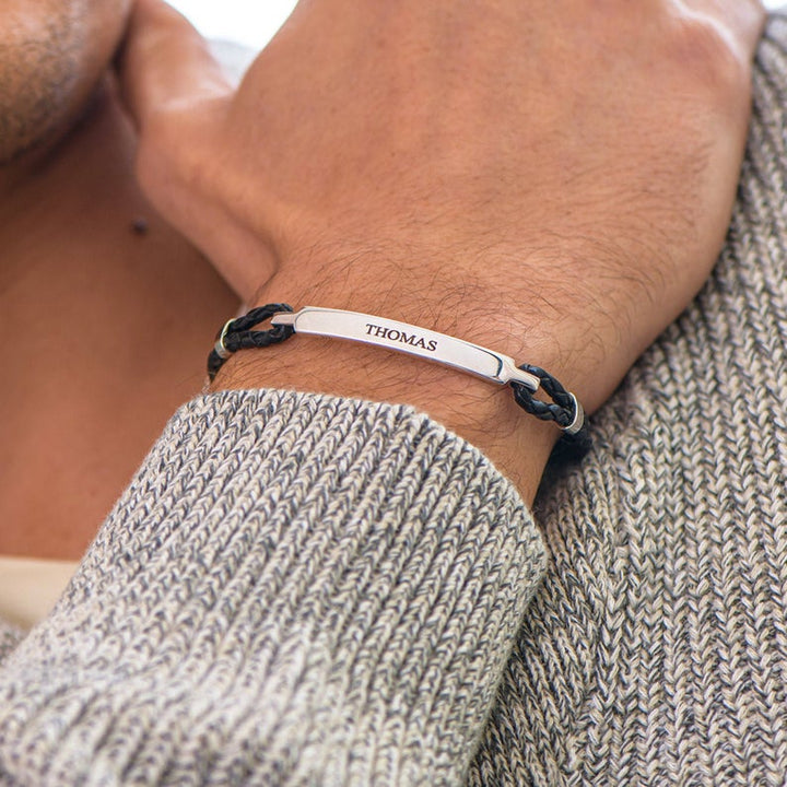 "To My Grandson" Family Bonds - Linked Forever Leather Bracelet