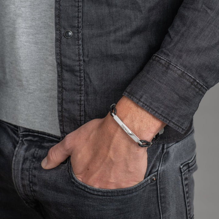 "To My Grandson" Family Bonds - Linked Forever Leather Bracelet