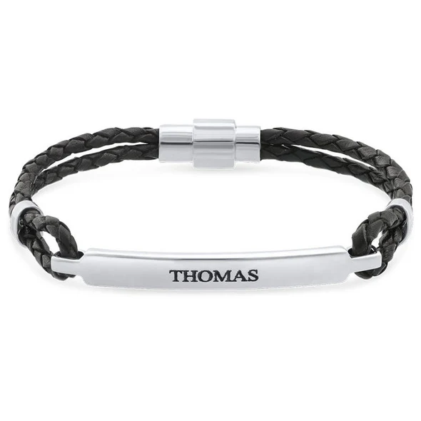 "To My Grandson" Family Bonds - Linked Forever Leather Bracelet