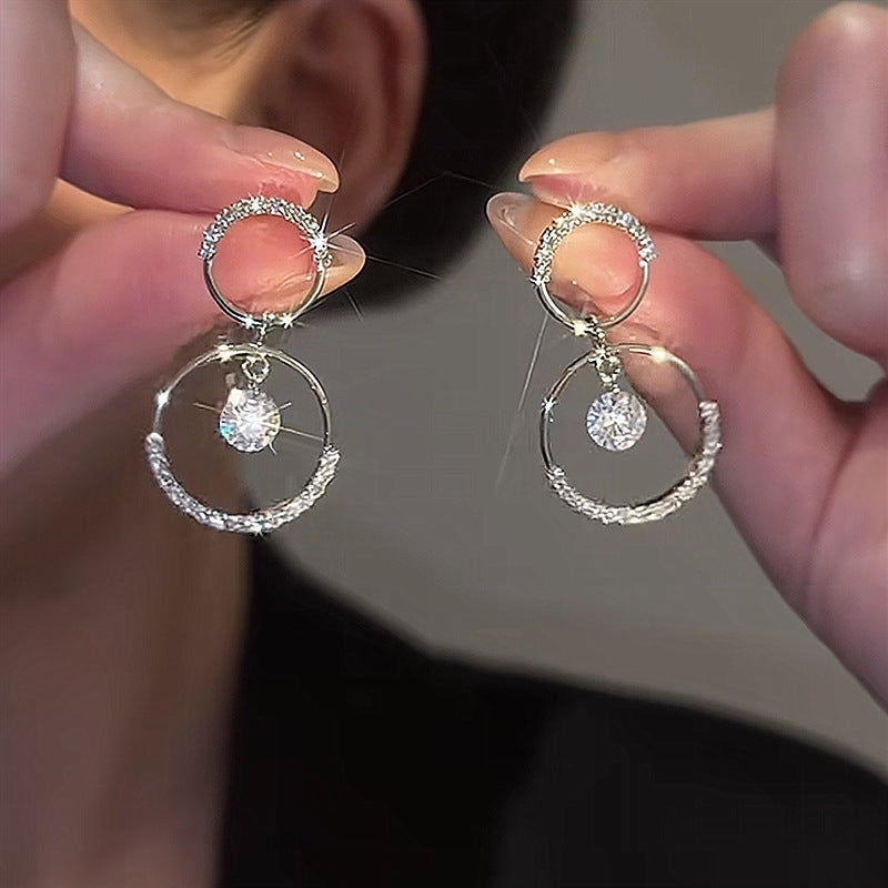 Italian Style Crystal Hoop Earrings