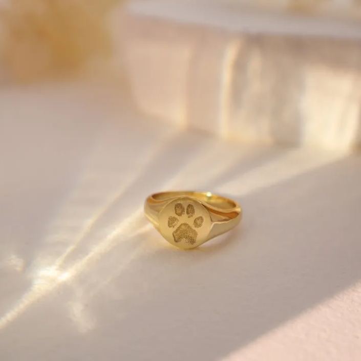 My Four Legged Angel Is Always Near By Engraved Paw Ring