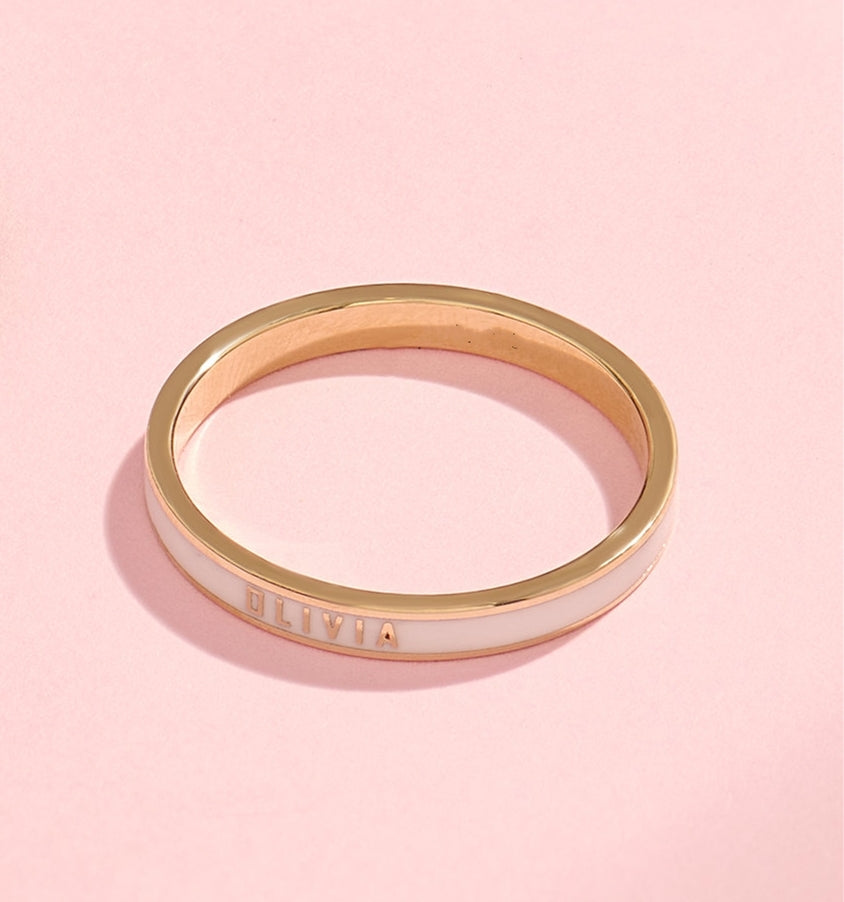 For Love- Exclusive Color Enamel Name Customized Ring