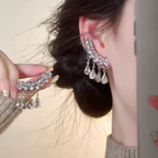 French Drop Crystal Tassel Earrings