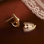 Vintage Pearl Zircon Lace Earrings