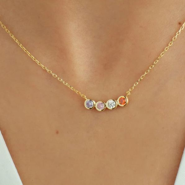 For Love- Custom Family Birthstone Elegant Necklace