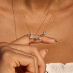 Mama's Heartbeats Mom And 1-6 Birthstone Bow Necklace
