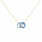 Best Btches Linking Hearts Circle Birthstone Necklace