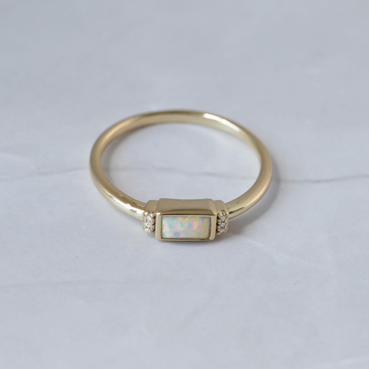 Begin Again Opal Baguette Ring